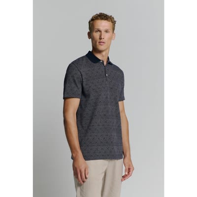 No Excess Polo 2 Coloured Jacquard Deep Blue Maat: S | Poloshirts Outlet | Heren | Blauw