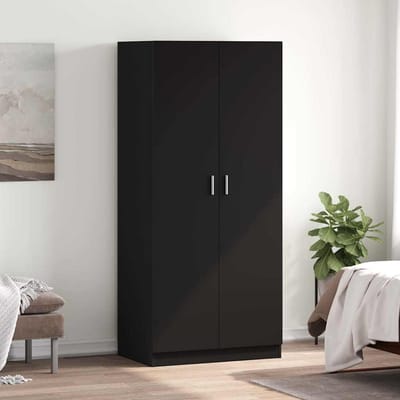 vidaXL - Kledingkast - 80x52x180 - cm - bewerkt - hout - zwart