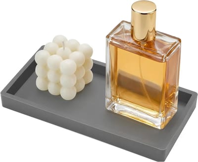 Decoratieve Siliconen Tray voor Badkamer en Keuken, 20 x 10 cm, Rectangular, Antislip en Makkelijk Schoon te Maken, Ideaal voor Parfum en Accessoires