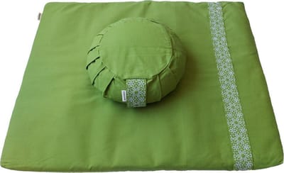 Samarali Groene Meditatie Essentials - Zafu Kussen & Zabuton Mat - Duurzaam en Biologisch