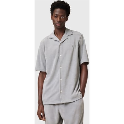 AllSaints Felix Ss Shirt Machine Grey Taglia: XS | Camicie Casual Outlet | Uomo | Grigio