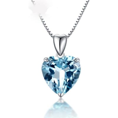 Natuurlijke Blauwe Topaas Sieraden 100% S925 Sterling Zilver 45cm Ketting Hanger Voor Vrouwen Zilver 925 Sieraden Bizuteria Topaas Edelsteen blauw