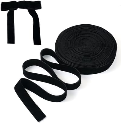 Allecto - Dubbelzijdig Velvet Ribbons - Cadeauverpakking - 12.5m Lengte - 1 Inch Breed - Zwart - Kerstdecoratie - Luxe Afwerking - Geschikt voor