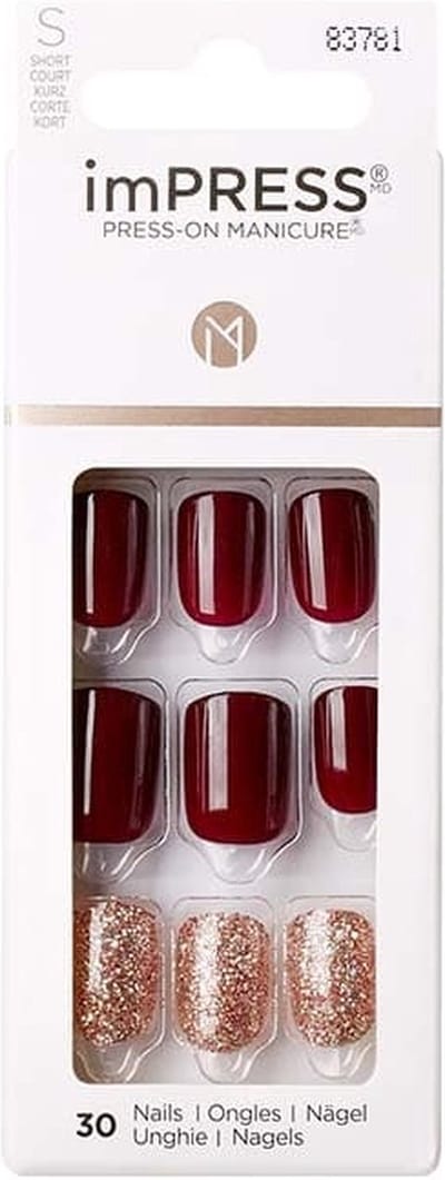 imPRESS Design Kunstnagels - 30 stuks - Persnagels - Zachtroze met Nail Art