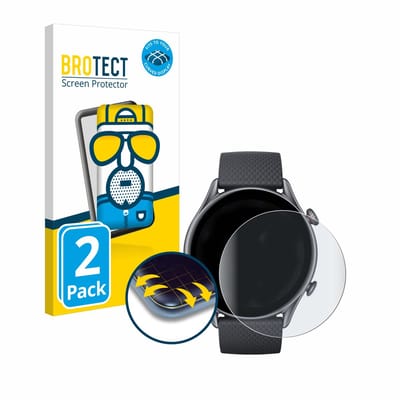 BROTECT - Screenprotector voor Huami Amazfit GTR 3 Pro - Folie Beschermfolie matte volledig dekking 2 Stuks