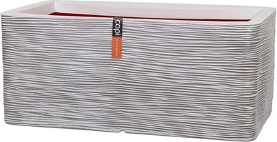Capi Europe - Bloembak rechthoek Rib NL - 73x39x32 - Ivoor - Opening Ø31 - Bloempot voor binnen en buiten - Levenslang garantie - Breukbestendig - 100% Recyclebaar - CO2 Neutraal geproduceerd - KOFI963