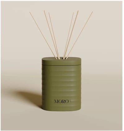 Moro home essentials diffuser 200ml amber & musk olive green