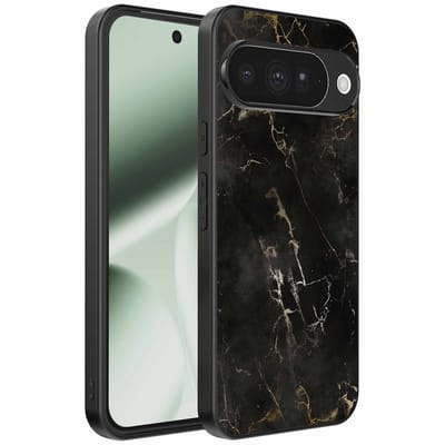Geschikt voor Google Pixel 10 Telefoonhoesje met marmer opdruk - TPU backcover case black marble design - Zwart - Smartphonica geschikt voor Google Pixel 10