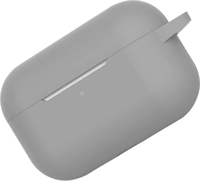 Hoes - Geschikt voor Apple AirPods Pro 2 - Siliconen Hoesje met Clip - Silicone Case Cover - Grijs