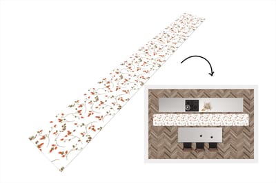 Keukenloper - Keukenmat - Patronen - Planten - Romantisch - Botanisch - 400x50 cm - Keuken vloerkleed