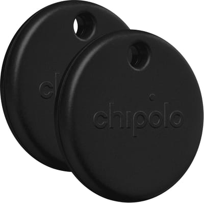 Chipolo POP - Bluetooth Tracker & KeyFinder - Werkt met Apple Find My & Android Find My Device - Tracker Apple iPhone & Android - 120 dB - Zwart - 2 Pack