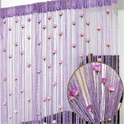 Deurgordijn - privacydeurgordijn - Privacy en Decoratie - Raamd - kastgordijn - Eenvoudige Installatie -Kralengordijn deur - paars - 100×200cm