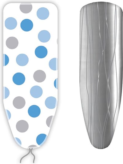Strijkplankovertrek.nl | Strijkplankhoes met een Stoom Molton - Dots - blauw - 130 x 45 cm - maat M - complete set