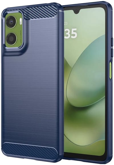 Hoesje geschikt voor Motorola Moto G06/G06 Power - Techsuit Carbon Silicone Back Cover - Blauw