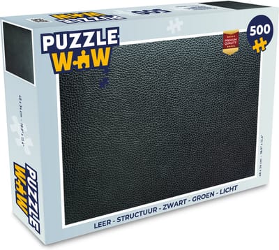 Puzzel Leer - Structuur - Zwart - Groen - Licht - Legpuzzel - Puzzel 500 stukjes