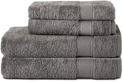 Komfortec Handdoekenset – Set van 4 - 2x Handdoek 50x100 cm en 2x Badhanddoek 70x140 cm - 100% Katoen - Antraciet Grijs