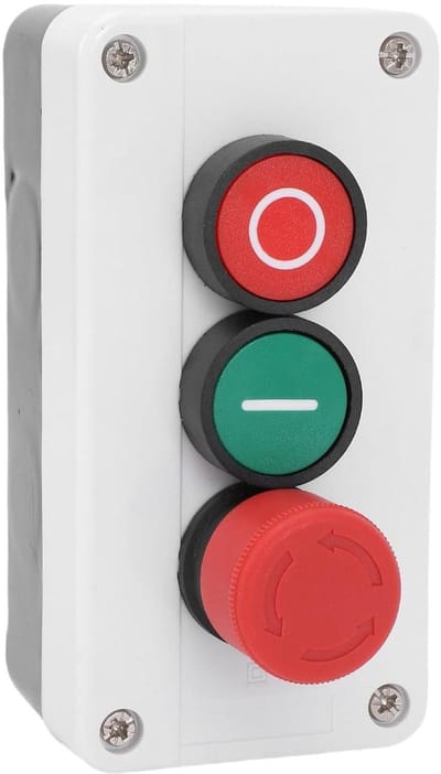 Noodstop Station - Drukknop Schakelaar - Industriële Controle - IP65 Waterdicht - 135 x 68 x 50 mm - Zwart