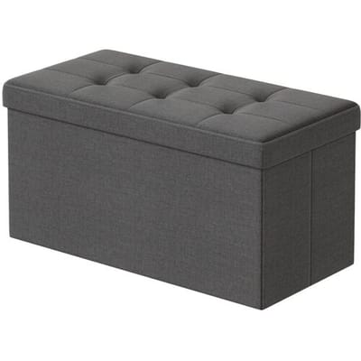 Ochama opbergbank, 38x76x38 cm, voeteneindbank, opbergbox, geschikt voor woonkamer, slaapkamer, hal, donkergrijs