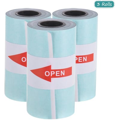 Rouleau de papier autocollant imprimable, 1/3 rouleaux de papier thermique Direct avec auto-adhésif 57x30mm pour imprimante thermique de poche PeriPage A6 3 Rolls