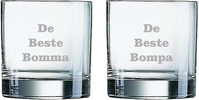 Whiskeyglas gegraveerd - 38cl - De Beste Bomma-De Beste Bompa