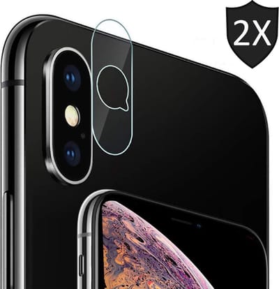2x Camera Lens Screenprotector geschikt voor Apple iPhone Xs / X | Case Friendly | Tempered Glass - van iCall