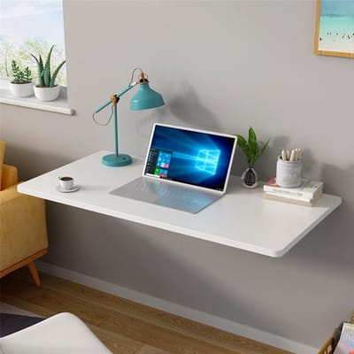 Inklapbare Wandtafel - Ruimtebesparende Bureautafel en Keukentafel voor aan de Muur - 80x50 cm - Wit