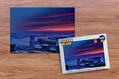 Puzzel Rotterdam - Lucht - Roze - Legpuzzel - Puzzel 500 stukjes