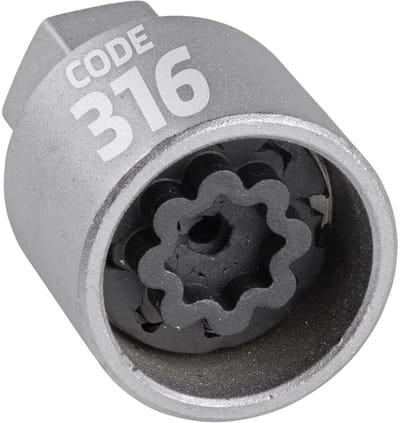 SW-Stahl 02385L-16 Wielslotadapter 316 | Geschikt voor Mercedes-Benz | Gereedschap voor het verwijderen van wielsloten | Wielslotverwijderaar | Wielslotsleutel
