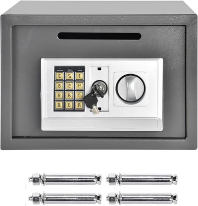 Stalen Kluis - Veiligheidskist - Waardevolle Spullen - Digitaal Keypad - 16 Liter - Grijs