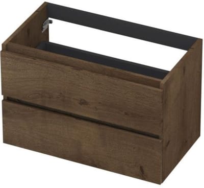 INK - Onderkast 2L Greeploos Houten Keerlijst Fineer - 800x450x520 Mm - Chocolate Fineer