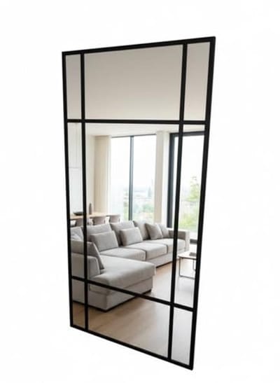Industriële spiegel Deense stijl 160 x 80 cm zwart, wit of goud
