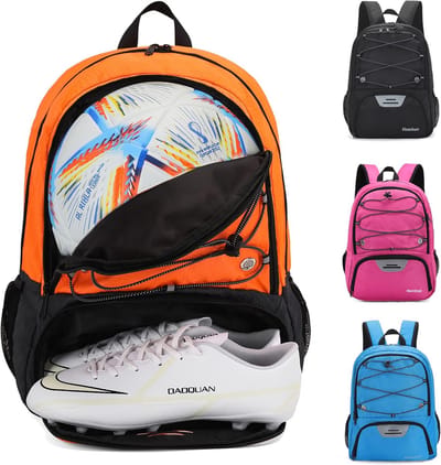 Sporttas Kinderen Voetbaltas Backpack met Ballen Vak & Schoenenvak - Voor Jongens & Meisjes (Voetbal, Basketbal, Volleybal)