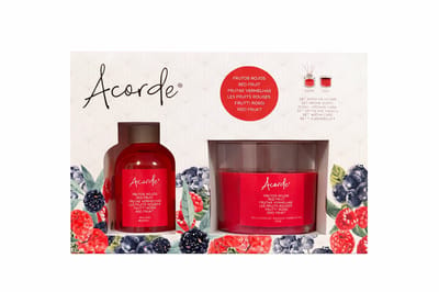 corde Geurstokjes & Geurkaars Set – Frutos Rojos / Rode Vruchten – 100 ml – Cadeauset – Huisparfum
