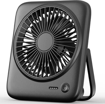 Persoonlijke Tafelventilator - 4000mAh Oplaadbaar - Draadloos en Stil - 4 Snelheden voor Kantoor en Slaapkamer - 6,5 Inch Formaat - Zwart - 1 Stuk