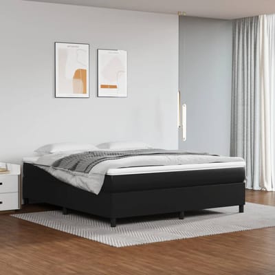 vidaXL - Boxspring - bed - kunstleer - zwart - 160x200 - cm