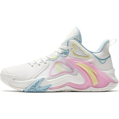 Anta Air Space 4 Stof Antislip Slijtvast Laag Uitgesneden Basketbalschoenen Heren Sneakers Wit Blauw Roze 912321608S-3 45 white