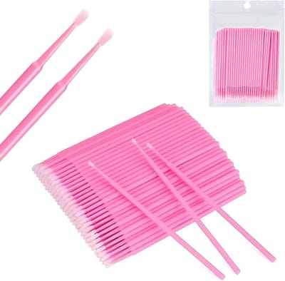 Famanu – Microborstels voor make-up en wimperverzorging 400 stuks geschikt voor reinigen en nauwkeurig aanbrengen