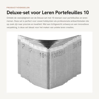 Dailygoods- Stansen Deluxe-set - 10 Stansen - Voor Portefeuilles/Riemen - Lichtgewicht - Hoogwaardig Materiaal - Compact Ontwerp - Pons
