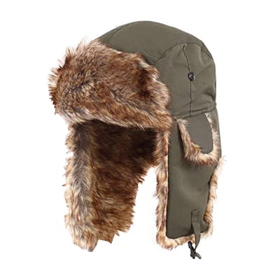 QTTVBTNA - Warme wintermuts - waterdichte muts - wind- en sneeuwbescherming - outdoor & ski - dames en heren - Legergroen - one size - 1 stuk