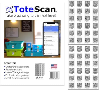Intelligente QR-etiketten voor organisatie en opslag - 48 unieke labels (1.5" x 1.5")