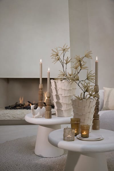 Light&living Vaas deco 27,5x27x34 cm BANYA keramiek mat crème