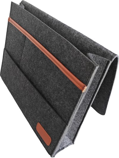 Organiser - Bed / bank organizer - Bedside pocket - Opbergzak - Bankopberger - Vilten opbergtas - Opbergvakken - Tijdschriften / boeken / laptop opbergen - Vilt - Sofa caddy - Donkergrijs - Jonyx