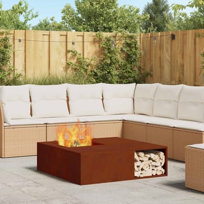 vidaXL - Vuurkorf - Roestkleurig - 100 - x - 100 - x - 30 - cm - weervast - staal