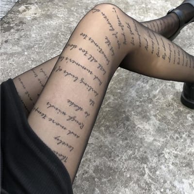 Bas Lettres Soirée Discothèque Accessoires Jk Sexy Diamants Bas résille Collants pour Femmes Collants Imprimés Design One Size gray