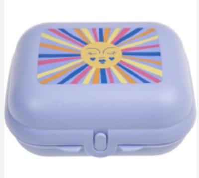 sandwichdoos Opbergdoos lunchbox Vierkant met scharnier en slotje, clipdoosje (14 cm x 11 cm x 7,5 cm)