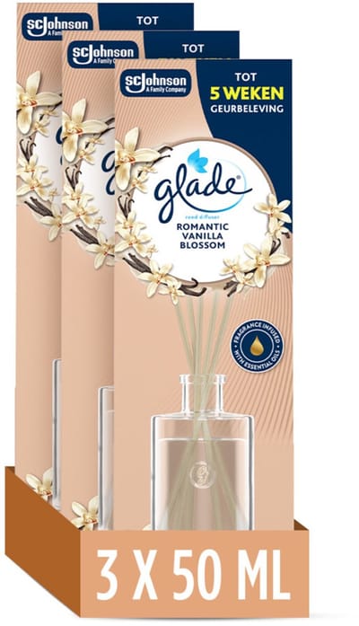 Glade Geurstokjes Romantic Vanilla Blossom - 3 x 50 ml - Voordeelverpakking