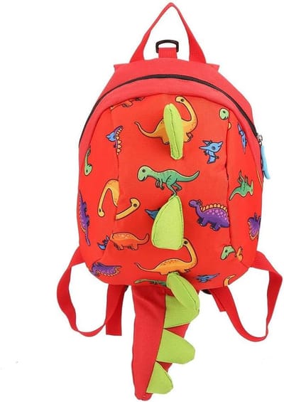 Kinderrugzak Dinosaurus - Peuter tas - Veilig op pad - Met anti-verdwijnkoord - 20 x 12 x 26 cm - Geel