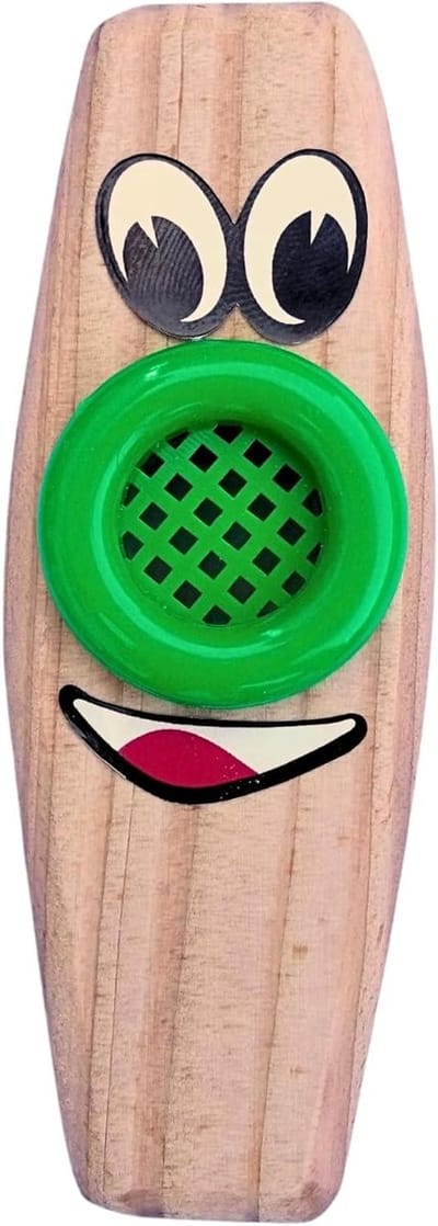 Larikshouten Kazoo - Zingspel Blaasinstrument - Muziek Maken - Handgemaakt in Zuid-Tirol - 40 Gram - Groen