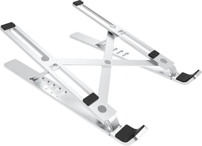 WiWU Laptop Aluminium Stand - Verstelbare Laptop/Tablet Houder - Opvouwbare Stand -Voor 10-17 Inch Tabletten Notebook / Laptop – Zilver