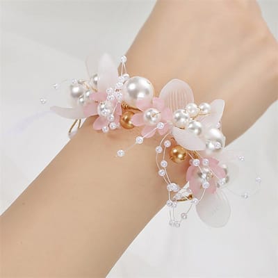 Polsbloem Parel Corsage Bruidsmeisje Kinderen Handbloem Huwelijk Mooie Bruid Bruiloft Armbanden Meisjes